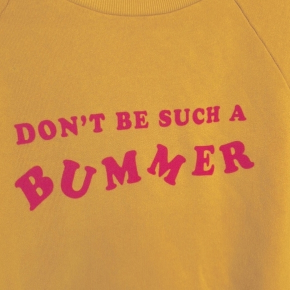 WILDFOX Womens Sweatshirt Such A Bummer Relaxed Yellow SAMPLE - Picture 7 of 9